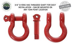 19019904 Recovery Shackle 3/4 Inch 4.75 Ton Red OVS