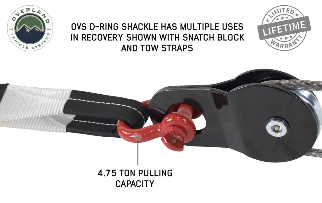 19019904 Recovery Shackle 3/4 Inch 4.75 Ton Red OVS