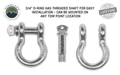 Recovery Shackle 3/4 4.75 Ton Zinc - D Ring Recovery Shackle OVS
