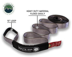 Tow Strap 20000 lbs - 2 x 30' Gray With Black Ends OVS