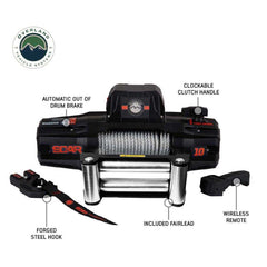 SCAR 10 - 10,000 lb. Winch With Steel Cable and Wireless Remote OVS