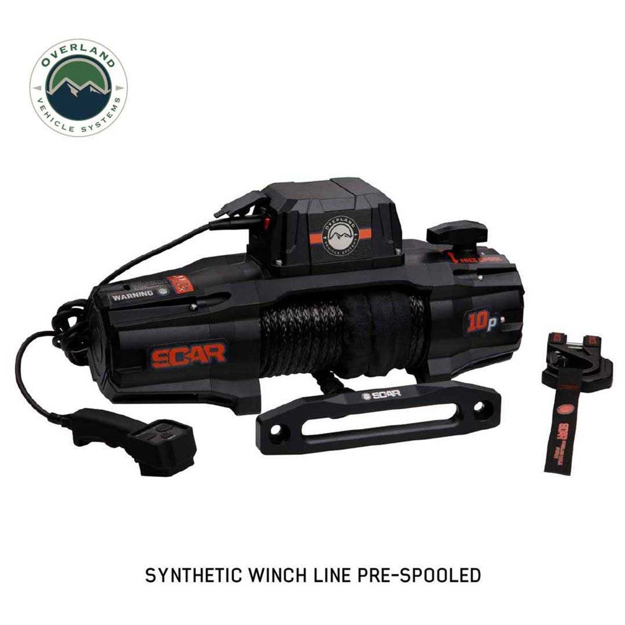SCAR 10P - 10,000 lb. Winch With Synthetic Rope and Wireless Remote OVS