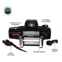 SCAR 12 - 12,000 lb. Winch With Steel Cable and Wireless Remote OVS