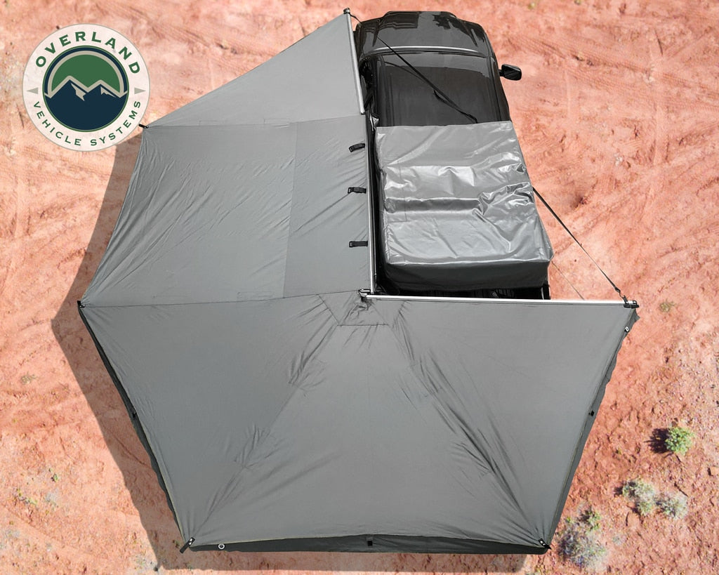 HD Nomadic 270 - Awning, Driver Side, Grey Body, Green Trim & Black Travel Cover