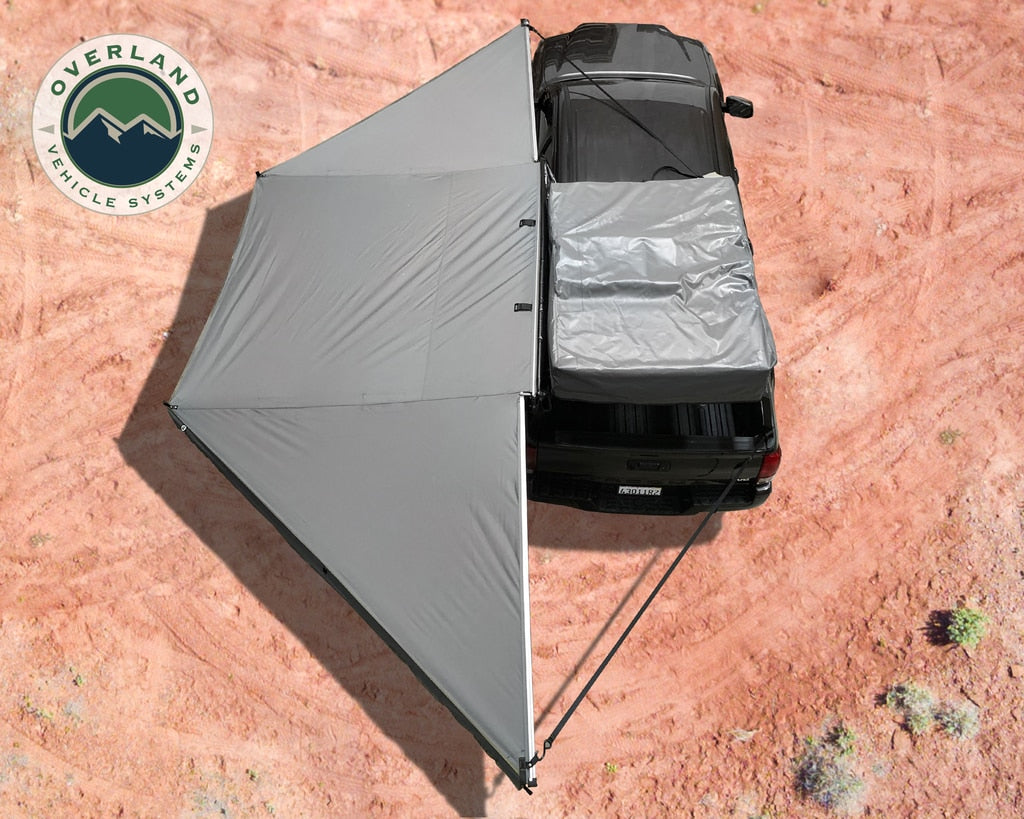 HD Nomadic 270 - Awning, Passenger Side, Grey Body, Green Trim & Black Travel Cover