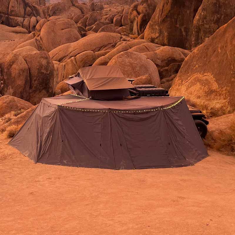 HD Nomadic 270 - Awning Wall Kit 1,2 & 3, Passenger Side, Grey Body, Green Trim W/Storage Bag