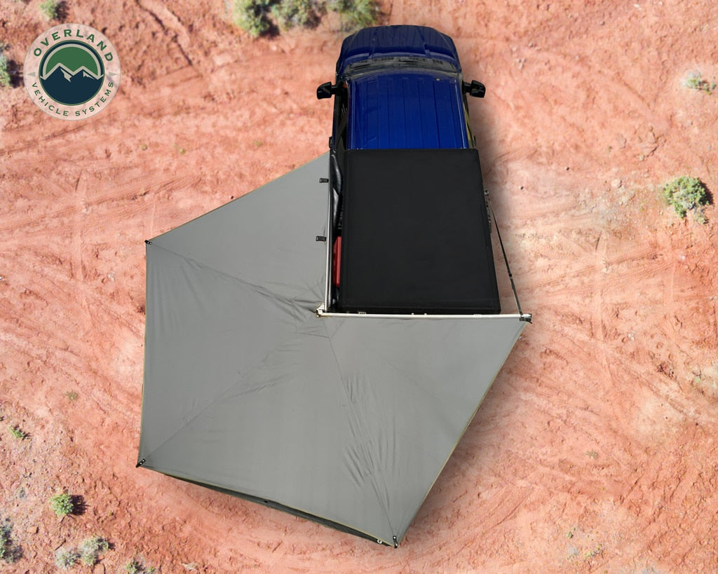HD Nomadic 270 LT - Awning, Driver Side, Grey Body, Green Trim W/Black Travel Bag