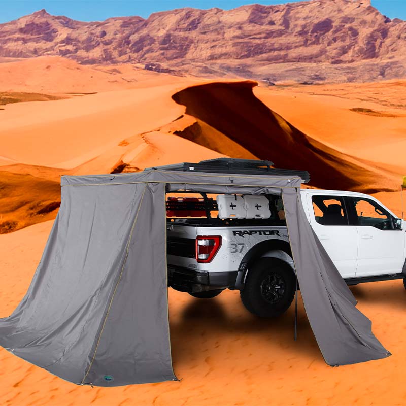 HD Nomadic 270 LT - Awning Wall Kit 1 & 2, Driver Side, Grey Body, Green Trim W/Storage Bag