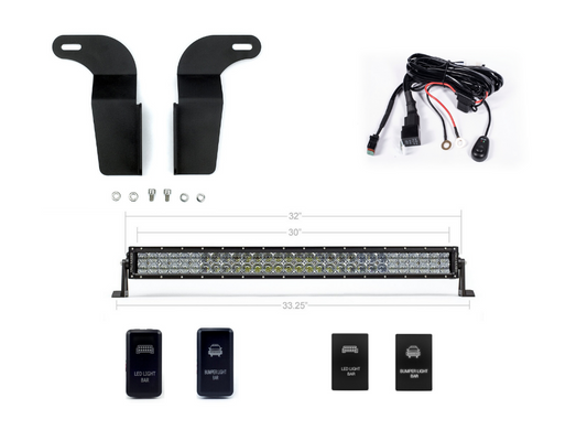 32" Lower Bumper Hidden LED Light Bar Brackets Kit For 2005-2015 Toyota Tacoma