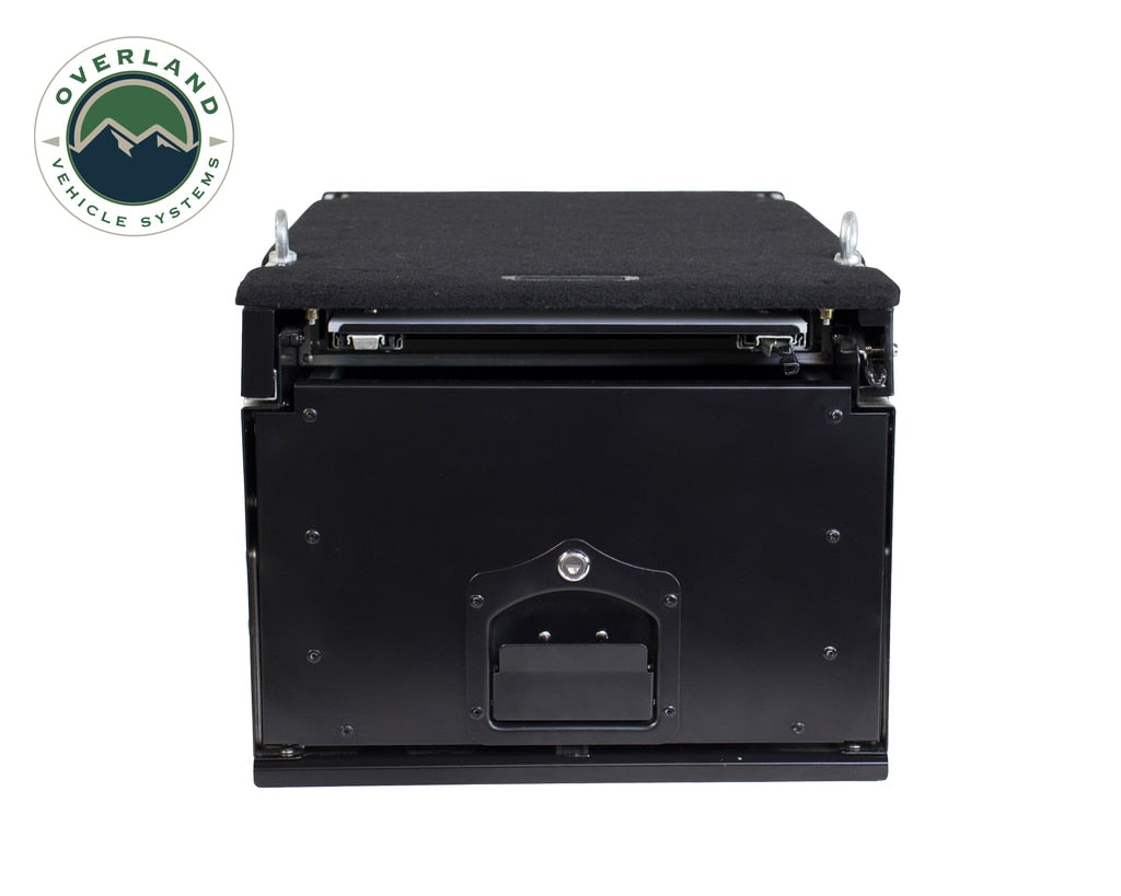 Cargo Box With Slide Out Drawer & Working Station - Black Powder Coat