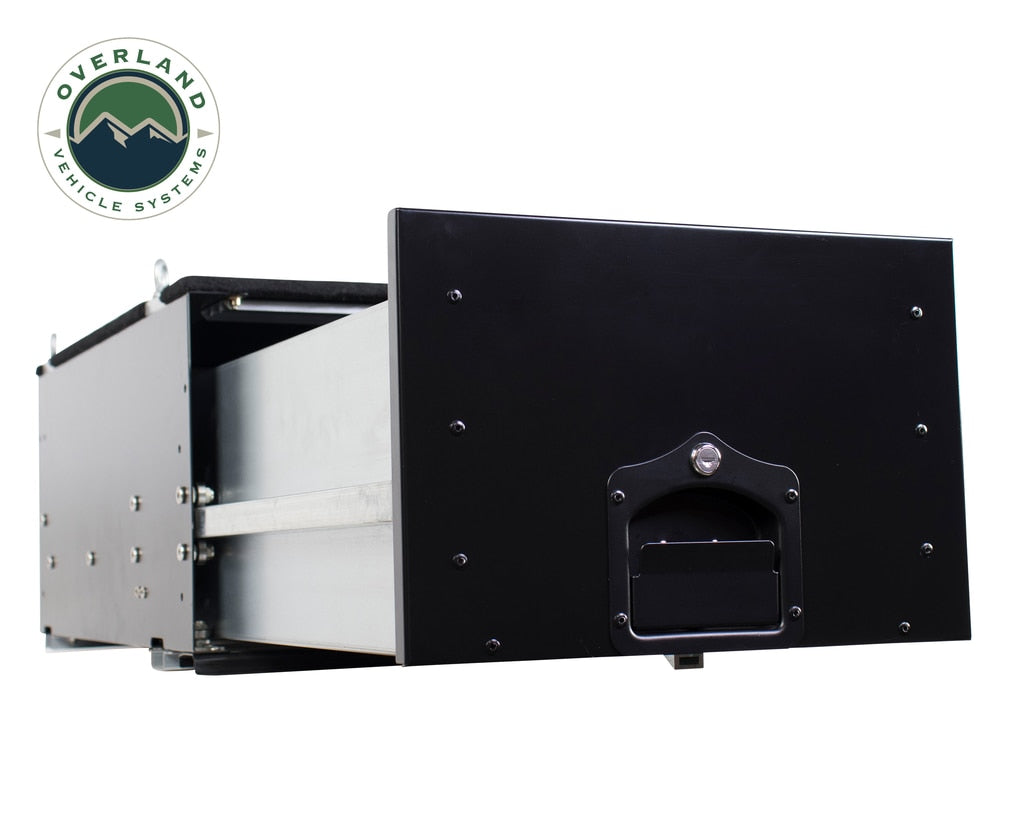 Cargo Box With Slide Out Drawer - Black Powder Coat