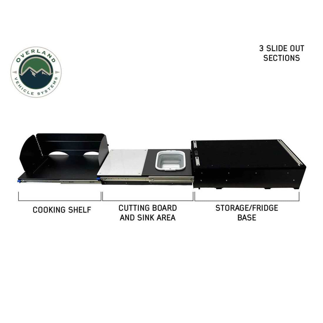 Cargo Box Kitchen With Slide Out Sink, Cooking Shelve and Slide Out Work Station OVS