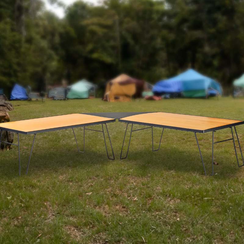 Kick It Collapsable Camp Table - Wood Base & Storage Bag