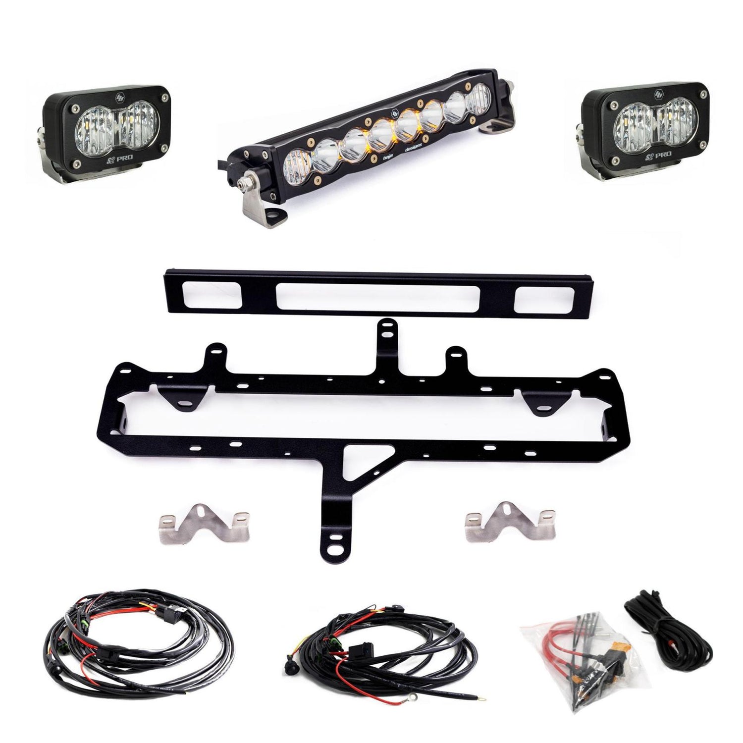 S8 10-inch/S2 Pro Grille Light Kit 2024-On Toyota Tacoma TRD Pro Clear Baja Designs