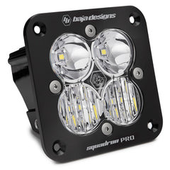 Flush Mount LED Light Pod Black Clear Lens Spot Pattern Squadron Pro Baja Designs