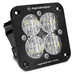 Flush Mount LED Light Pod Black Clear Lens Spot Pattern Squadron Pro Baja Designs