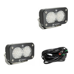 LED Work Light Clear Lens Spot Pattern Pair S2 Sport Baja Designs