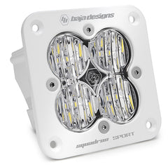 Flush Mount LED Light Pod White Clear Lens Spot Pattern Squadron Sport Baja Designs