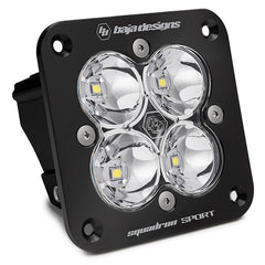 Flush Mount LED Light Pod Black Clear Lens Driving/Combo Pattern Squadron Sport Baja Designs