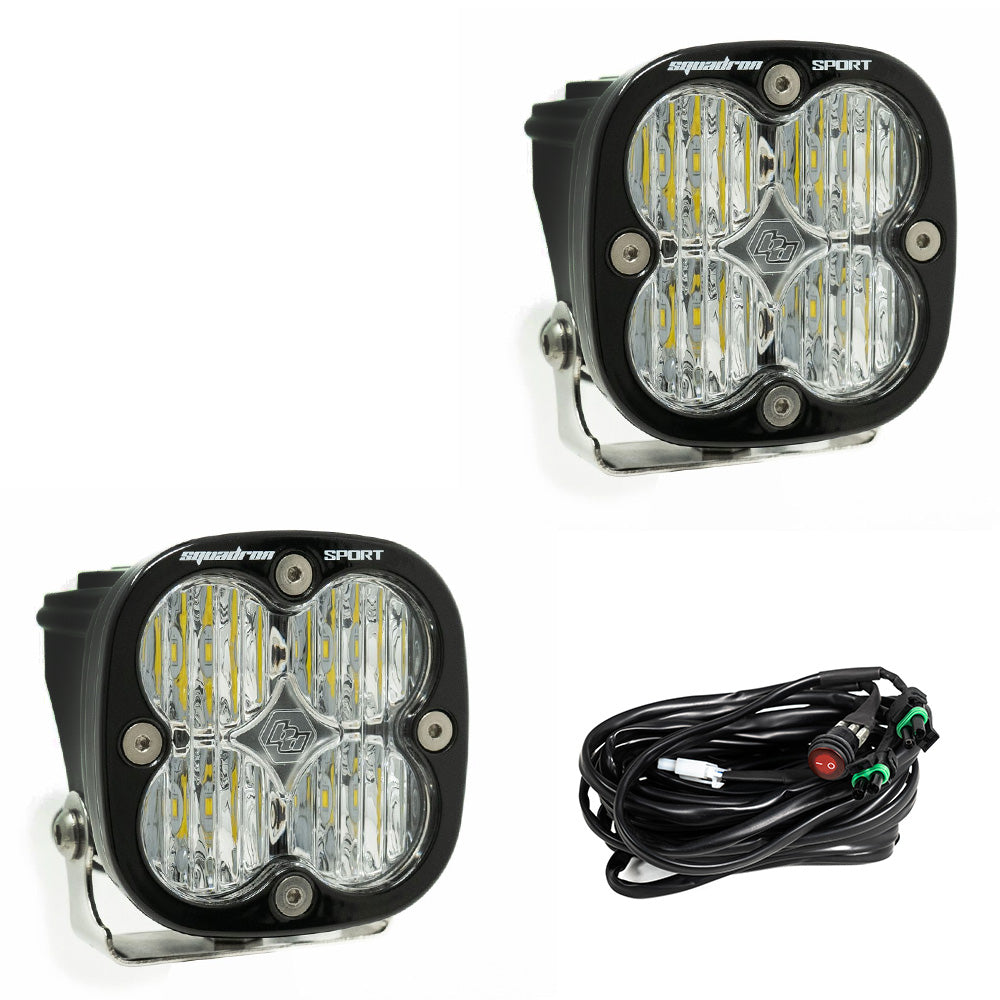 LED Light Pods Clear Lens Spot Pair Squadron Sport Baja Designs