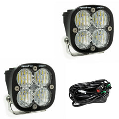 LED Light Pods Clear Lens Spot Pair Squadron Sport Baja Designs
