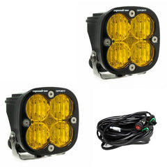 LED Light Pods Baja Amber Lens Spot Pair Squadron Sport Baja Designs