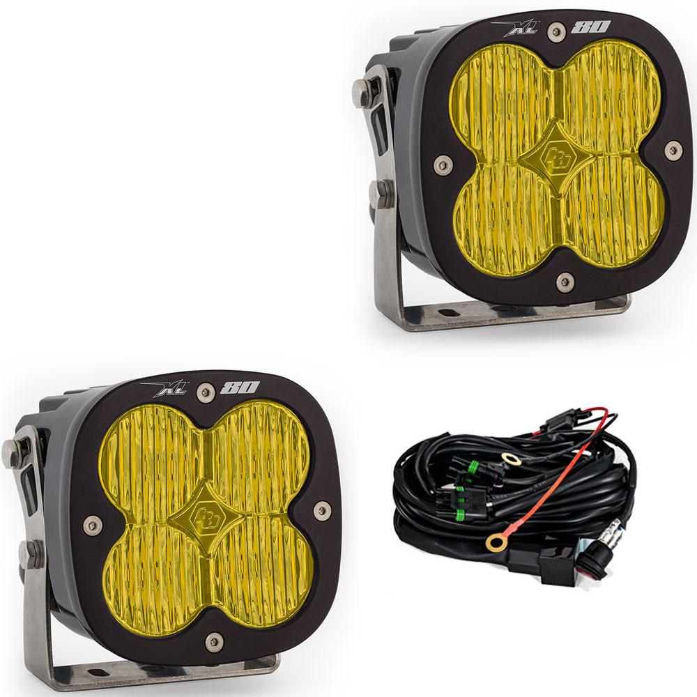 LED Light Pods Baja Amber Lens Driving Combo Pattern Pair XL80 Series Baja Designs