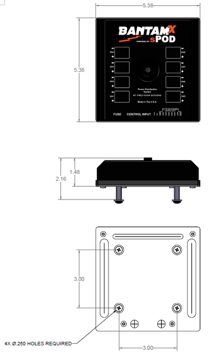 BantamX Touchscreen for Uni with 36 Inch battery cables