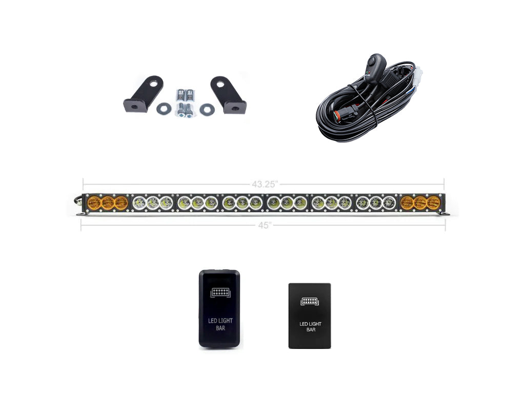 Dual Function Amber/White LED Light Bar Prinsu Mounting Bracket Kit