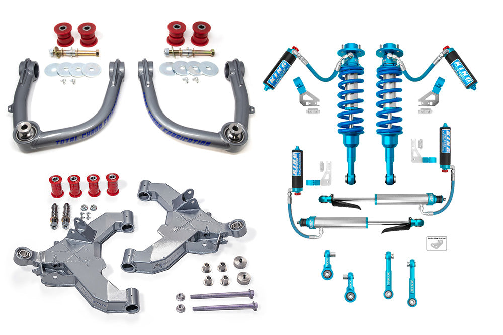 MID TRAVEL LIFT KIT W/ FRONT & REAR 2.5 INCH DIAMETER ADJUSTABLE KING SHOCKS <br>- LAND CRUISER 250