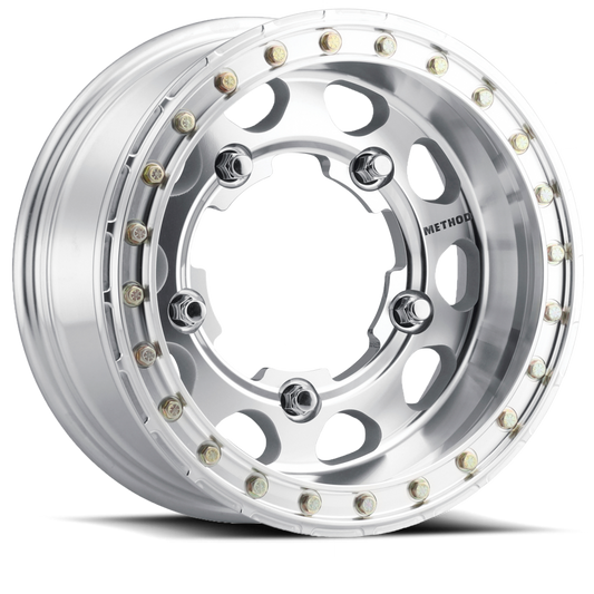 Aluminum Wheels 17x6.5 Buggy Beadlock MR103 Bolt Pattern 5 On 205 Offset -38 Lip Size 2.91 Raw Machined Method