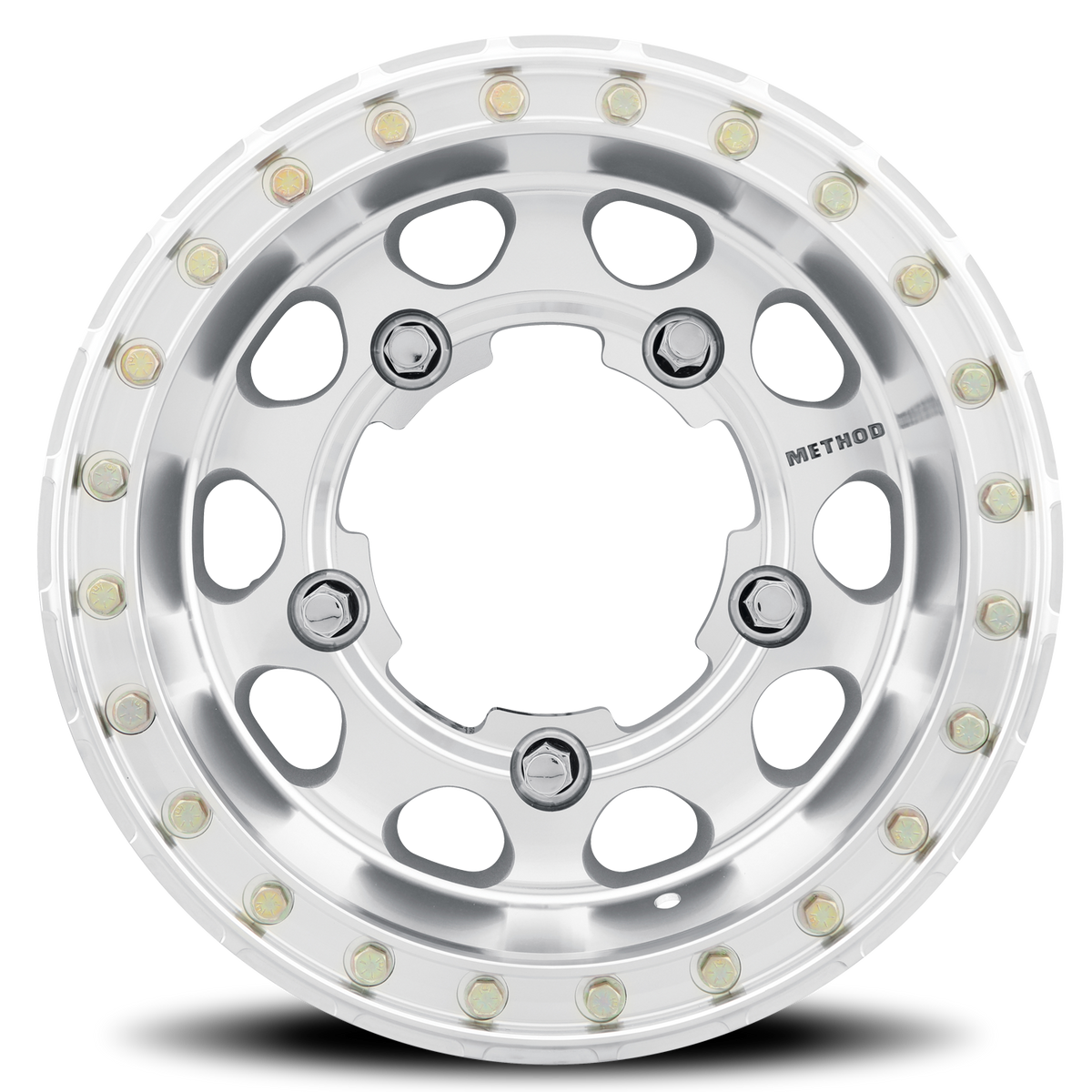 Aluminum Wheels 17x6.5 Buggy Beadlock MR103 Bolt Pattern 5 On 205 Offset -38 Lip Size 2.91 Raw Machined Method