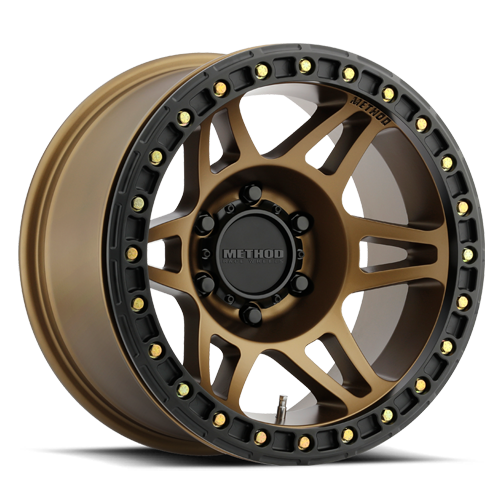 Aluminum Wheels 17x9 Beadlock MR106 Bolt Pattern 8 On 165.1 Offset -44 Lip Size 0 Method Bronze BRZ Method