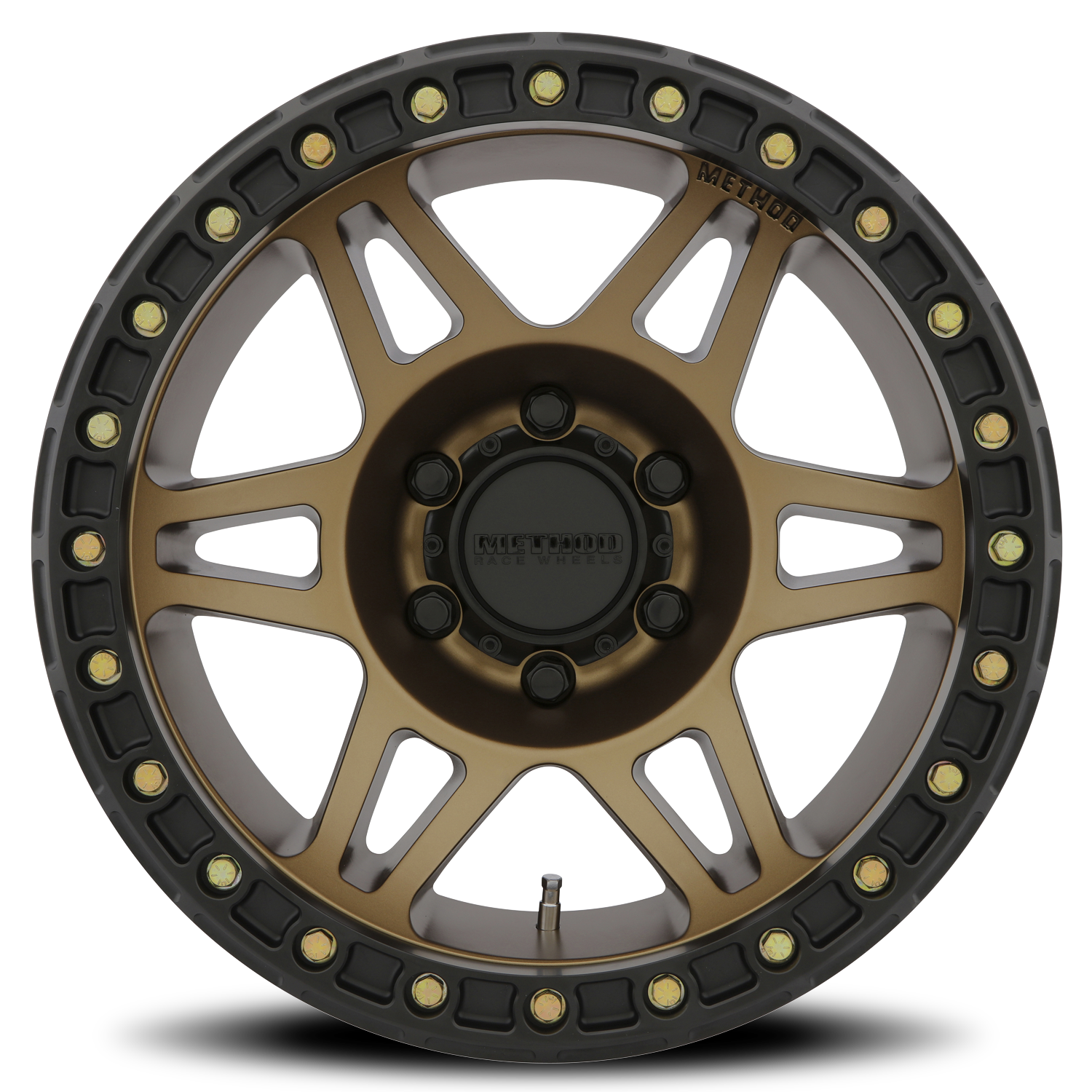 Aluminum Wheels 17x9 Beadlock MR106 Bolt Pattern 8 On 165.1 Offset -44 Lip Size 0 Method Bronze BRZ Method
