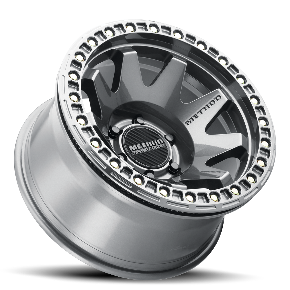 Aluminum Wheels 17x9 MR108 Bolt Pattern 8 On 165.1 Offset -44 Lip Size 0.63 Gloss Titanium GY Method