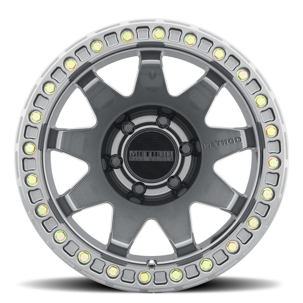 Aluminum Wheels 17x9 MR108 Bolt Pattern 8 On 165.1 Offset -44 Lip Size 0.63 Gloss Titanium GY Method