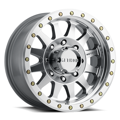 Aluminum Wheels 17x8.5 Double Standard MR304 Bolt Pattern 8 On 170 Offset 0 Lip Size 2.6 Machined SL Clear Coat Method