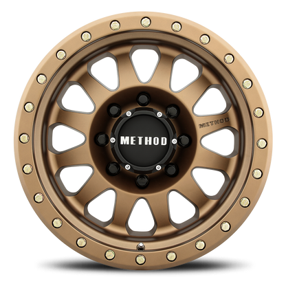 Aluminum Wheels 17x8.5 Double Standard MR304 Bolt Pattern 8 On 170 Offset 0 Lip Size 2.6 Method Bronze BRZ Method