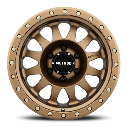 Aluminum Wheels 18x9 Double Standard MR304 Bolt Pattern 6 On 139.7 Offset -12 Lip Size 3.86 Method Bronze BRZ Method