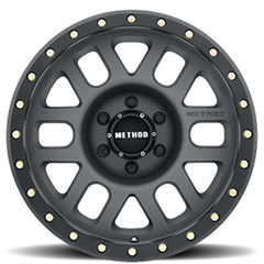 Aluminum Wheels 17x8.5 Grid MR309 Bolt Pattern 8 On 165.1 Offset 0 Lip Size 1.61 Titanium GY Black Street Loc Method