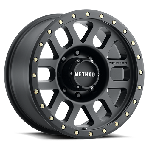 Aluminum Wheels 17x8.5 Grid MR309 Bolt Pattern 8 On 180 Offset 0 Lip Size 1.61 Matte Black MB Method