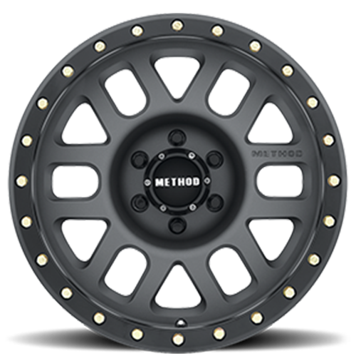 Aluminum Wheels 18x9 Grid MR309 Bolt Pattern 8 On 180 Offset 18 Lip Size 1.65 Titanium GY Black Street Loc Method