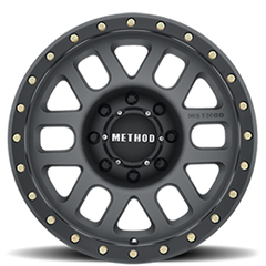 Aluminum Wheels 18x9 Grid MR309 Bolt Pattern 8 On 180 Offset 18 Lip Size 1.65 Titanium GY Black Street Loc Method