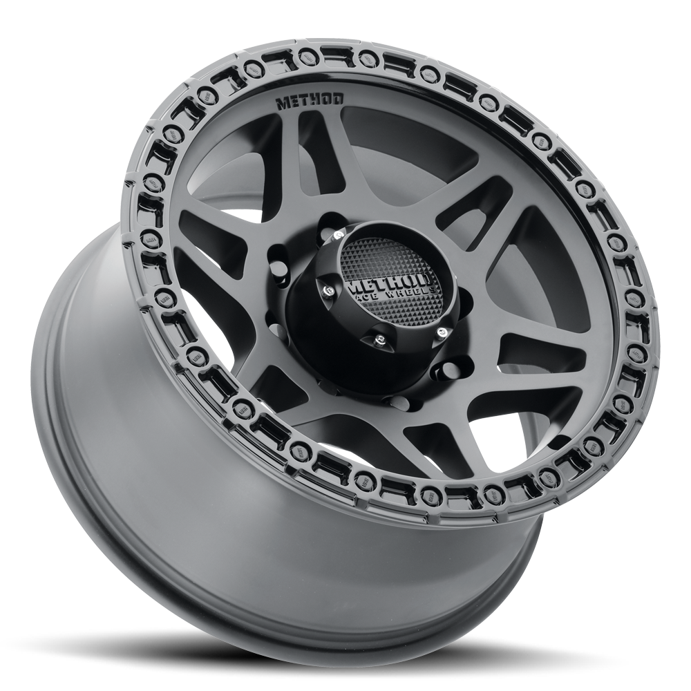 Aluminum Wheels 18x9 MR312 Bolt Pattern 8 On 170 Offset 18 Lip Size 1.02 Double Matte Black MBGL Gloss Black Lip Method