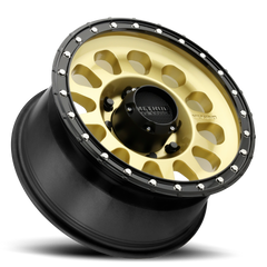 Aluminum Wheels 20x10 MR315 Bolt Pattern 8 On 180 Offset -18 Lip Size 3.27 Gold GD Black Street Loc Method