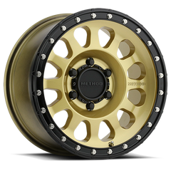 Aluminum Wheels 16x8 MR315 Bolt Pattern 6 On 139.7 Offset 0 Lip Size 1.65 Gold GD Black Street Loc Method