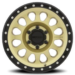 Aluminum Wheels 17x8.5 MR315 Bolt Pattern 8 On 180 Offset 25 Lip Size 1.89 Gold GD Black Street Loc Method
