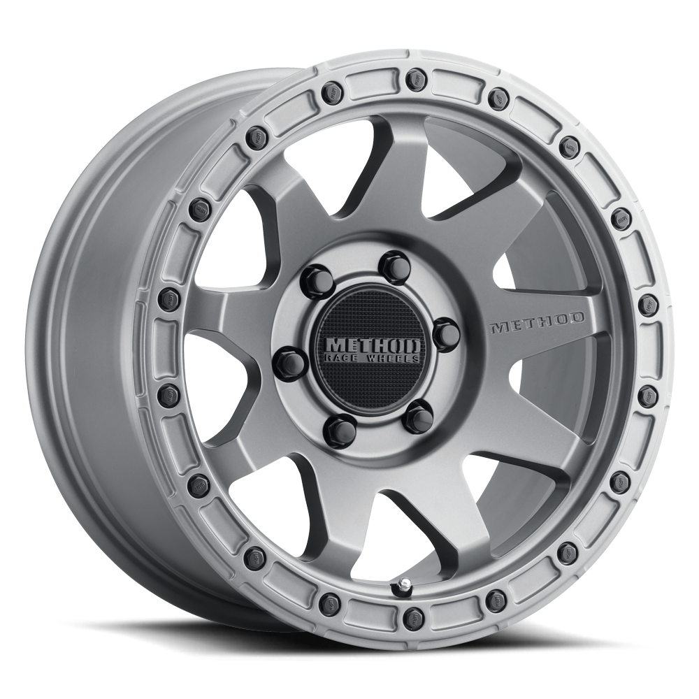 Aluminum Wheels 17x8.5 MR317 Bolt Pattern 8 On 165.1 Offset 0 Lip Size 0.83 Matte Titanium GY Method