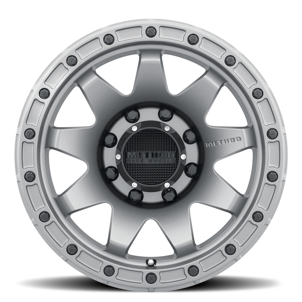 Aluminum Wheels 17x8.5 MR317 Bolt Pattern 8 On 165.1 Offset 0 Lip Size 0.83 Matte Titanium GY Method