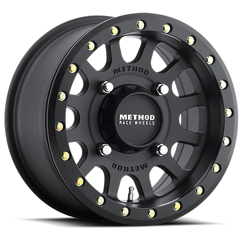 Aluminum Wheels 14x7 MR401 Beadlock UTV Bolt Pattern 4 On 136 Offset 38 Lip Size 0.94 Matte Black MB Method
